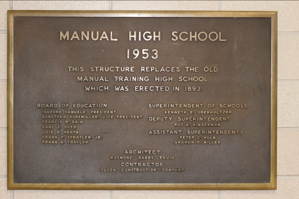 Manual High School plaque