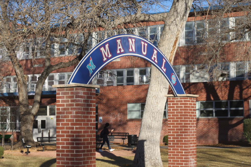 Sign of Manual High School from outside